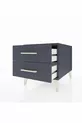 Table de chevet Kronos à 2 tiroirs Anthracite-Anthracite