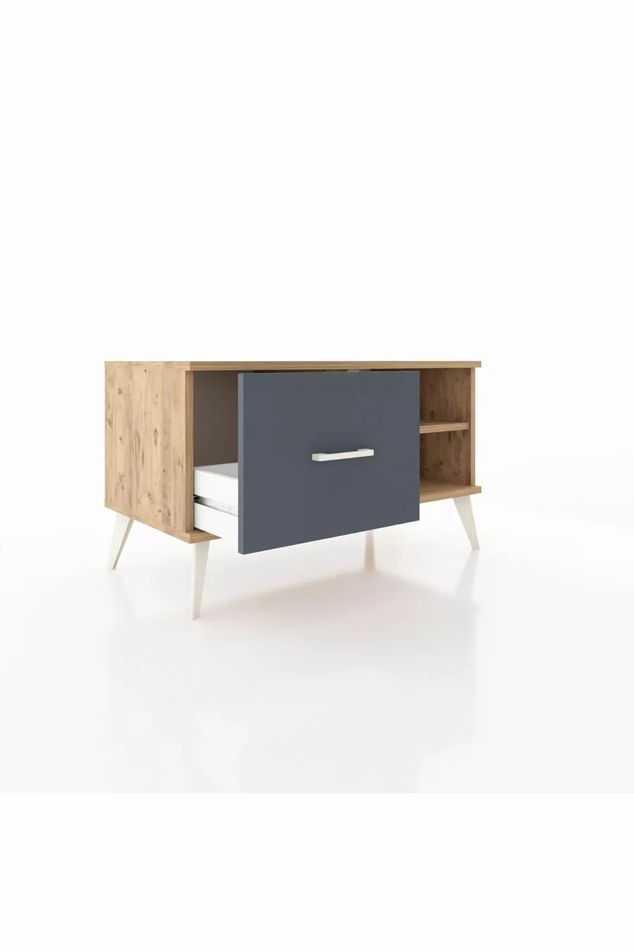 Hyperion Dresser Single Shelf Single Drawer Pine-Pine/Anthracite