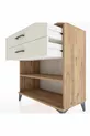 Commode Hyperion à un seul étagère et 2 tiroirs en pin-onyx