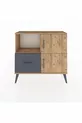 Commode Arges avec 2 étagères, 1 tiroir, 2 portes, en pin/charbon