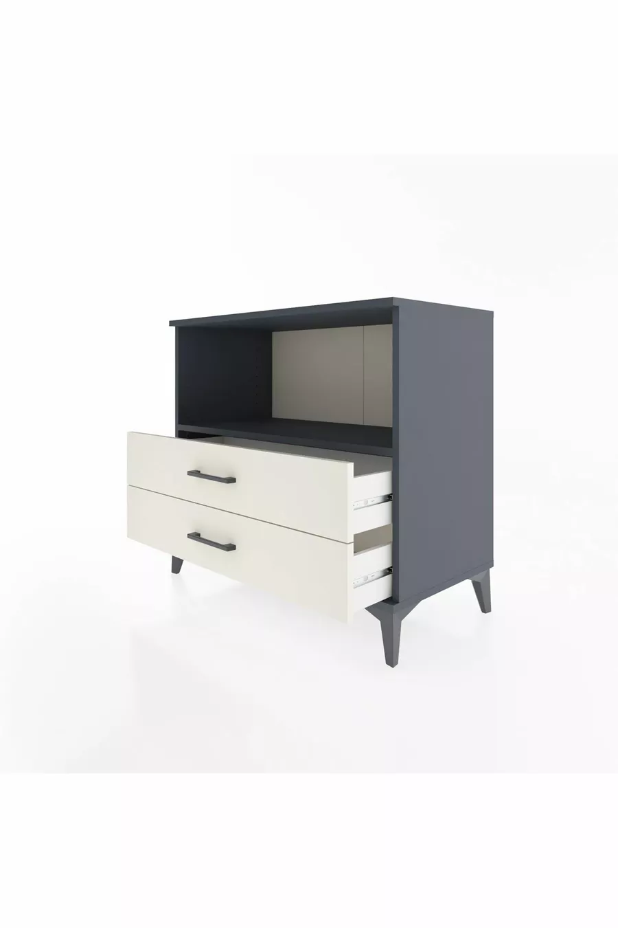 Hyperion Dresser Single Shelf 2 Drawers Anthracite-Agate