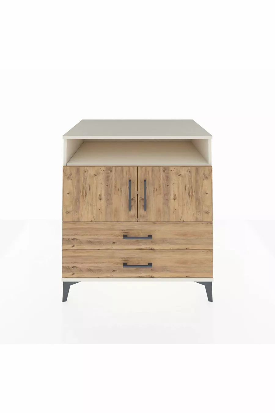 Kronos Dresser 3 Shelves 2 Drawers 2 Doors Moonstone-Pine