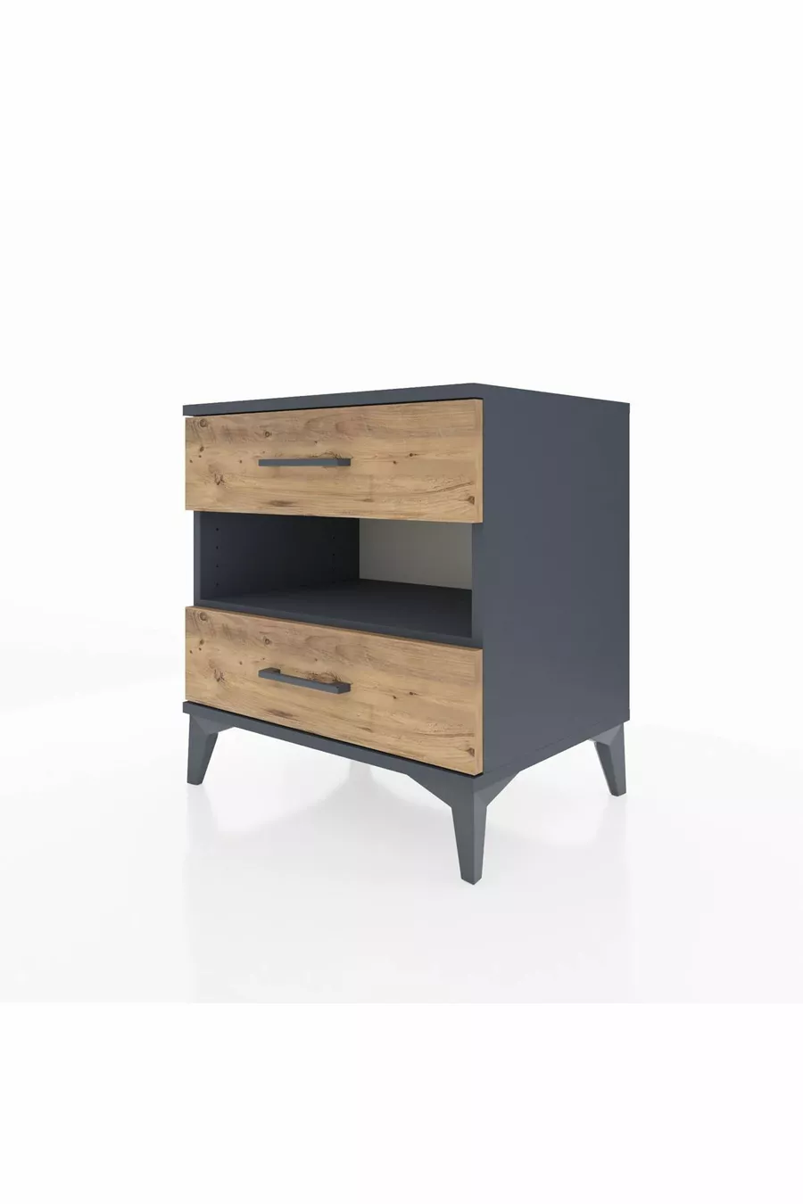Hyperion Kommode mit einem Regal und 2 Schubladen Anthrazit-Kiefer