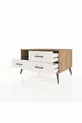 Commode Kronos à une étagère et trois tiroirs Pin-Anthracite/Marbre