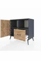 Commode Hyperion 2 étagères 1 tiroir 2 portes Anthracite-Épicéa