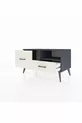 Commode Hyperion à une étagère et 2 tiroirs Anthracite-Anthracite/Pierre de lune