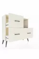 Commode Arges à une étagère et trois tiroirs, couleur quartz-anthracite/quartz