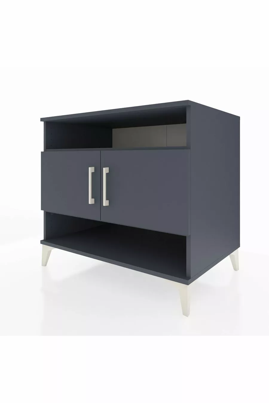 Commode Kronos 3 étagères 2 portes Anthracite-Anthracite