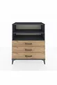Commode Hyperion 2 étagères 3 tiroirs Anthracite-Pin