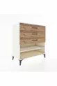 Commode Hyperion à une étagère et 3 tiroirs Pierre de lune-Pin