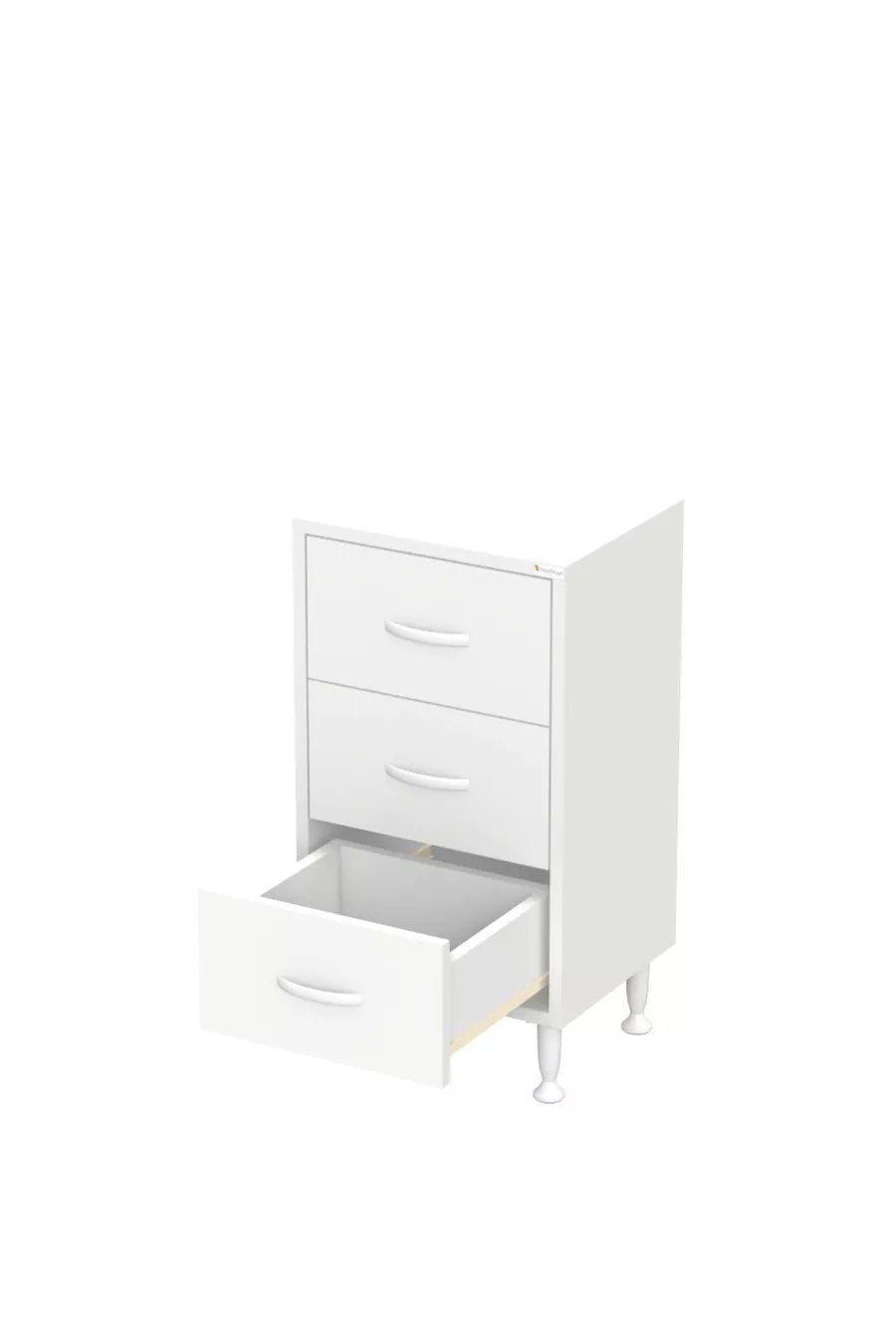 SÖKE, Armoire de salle de bain multifonctions à 3 tiroirs sur pied (différentes options de largeur)