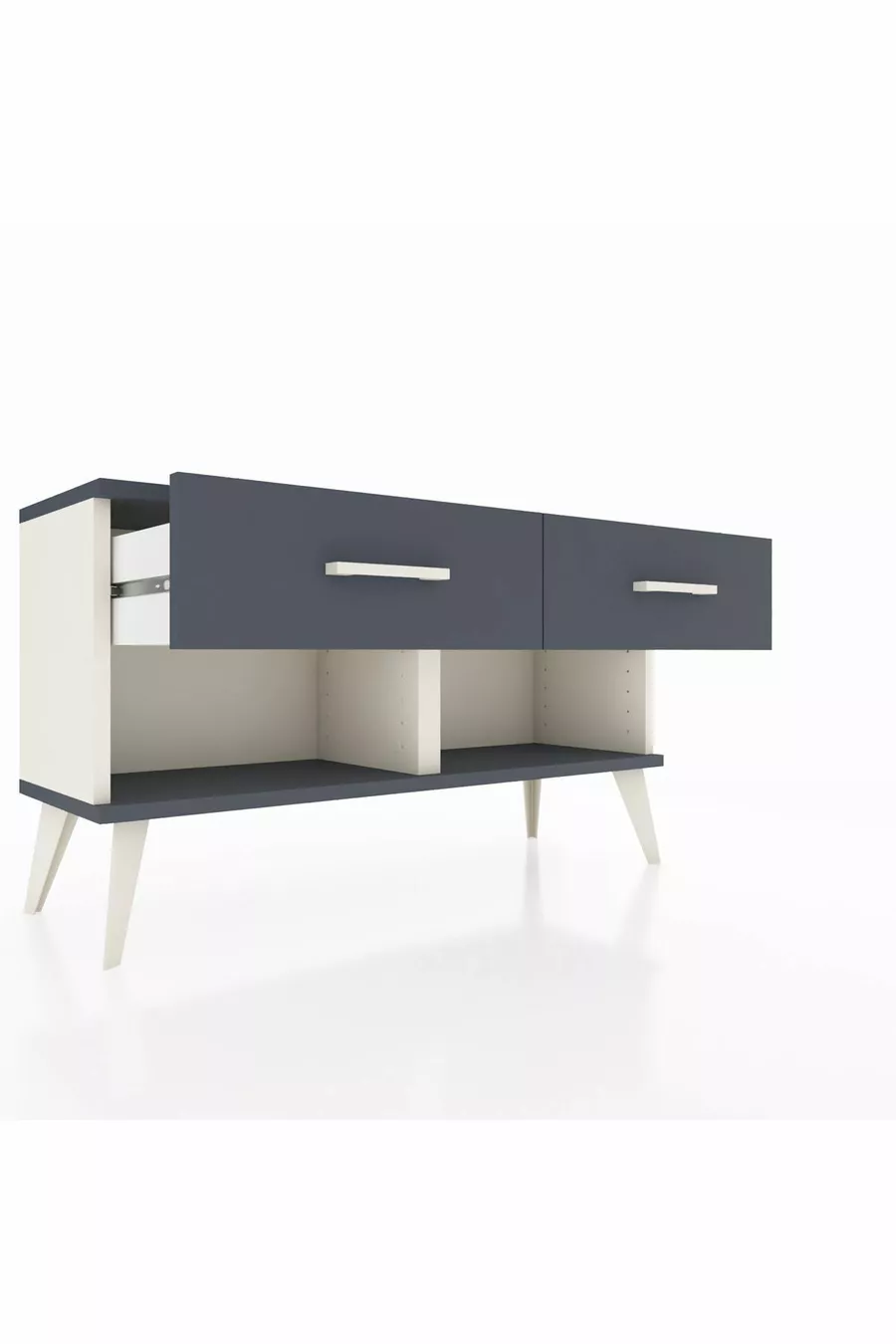 Commode Arges à 2 tiroirs Pierre de lune-Anthracite