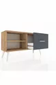 Commode Arges à une étagère et un tiroir en pin-pin/anthracite