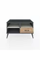 Commode Hyperion 2 étagères avec un tiroir Anthracite-Pierre de lune/Merisiers