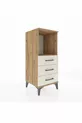 Hyperion Nightstand Single Shelf 3 Drawers Pine-Sandalwood