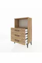 Arges Commode Single Shelf 3 Drawers Pine-Pine
