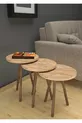 Ensemble de 3 tables gigognes rondes – pieds en bois hobistan, style moderne, table à café et de présentation