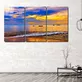Coucher de soleil sur la plage Mega Peinture sur verre