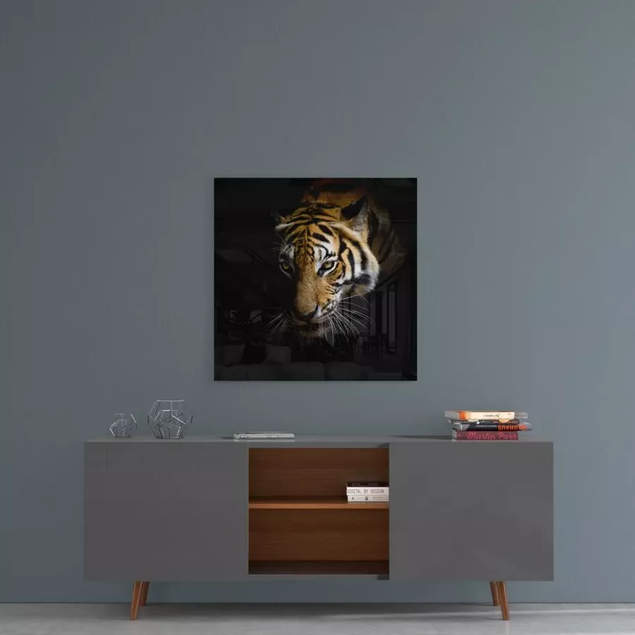 Peinture sur verre de tigre