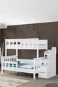 Lit superposé en profilé MDF, Lit superposé Deluxe séparable - Blanc