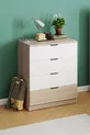 Commode Lento à 4 tiroirs pour chambre à coucher et chambre de bébé en chêne blanc