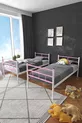 Lit superposé Koza Ranza compatible avec matelas, rose clair, métal détachable