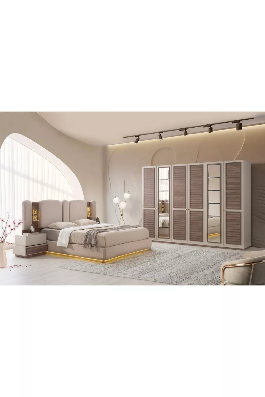 ENSEMBLE DE CHAMBRE À COUCHER AYASOFYA SUR BASE MDF