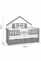 % MDF Materiaal Kinder Montessori Bed met Lade, Grijs