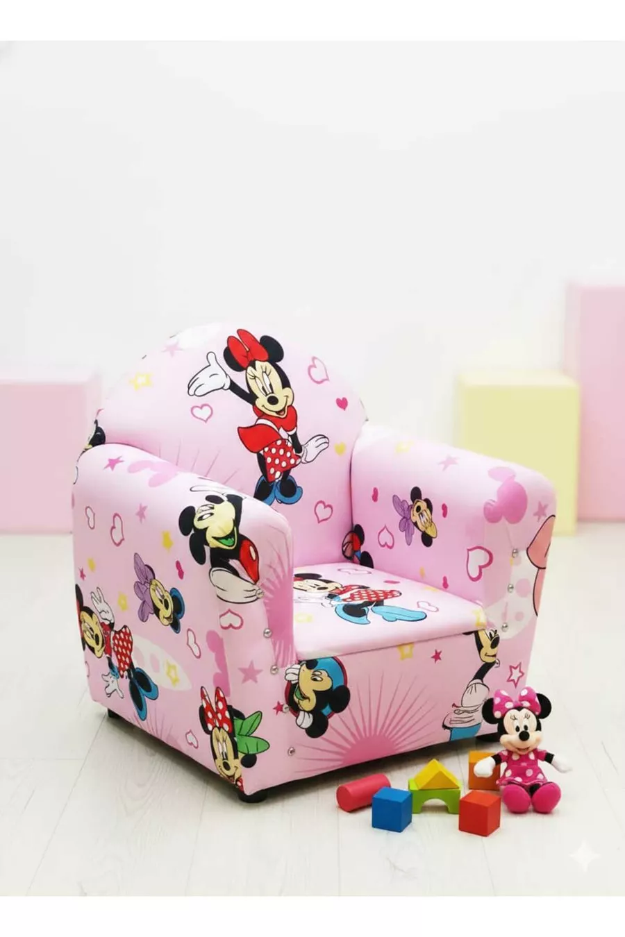 Mickey-Mouse-Muster Rosa Kinderstuhl