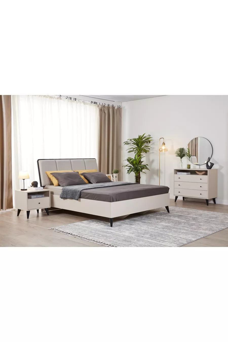 Solina Schlafzimmer-Set, Beige, 6-türig