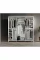 Complete MDF Paris White Bedroom Set with 6 Doors and Bed Base