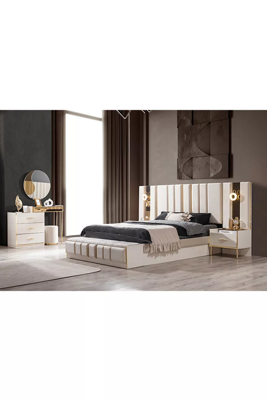 % MDF Спальня с комплектом мебели Alyans