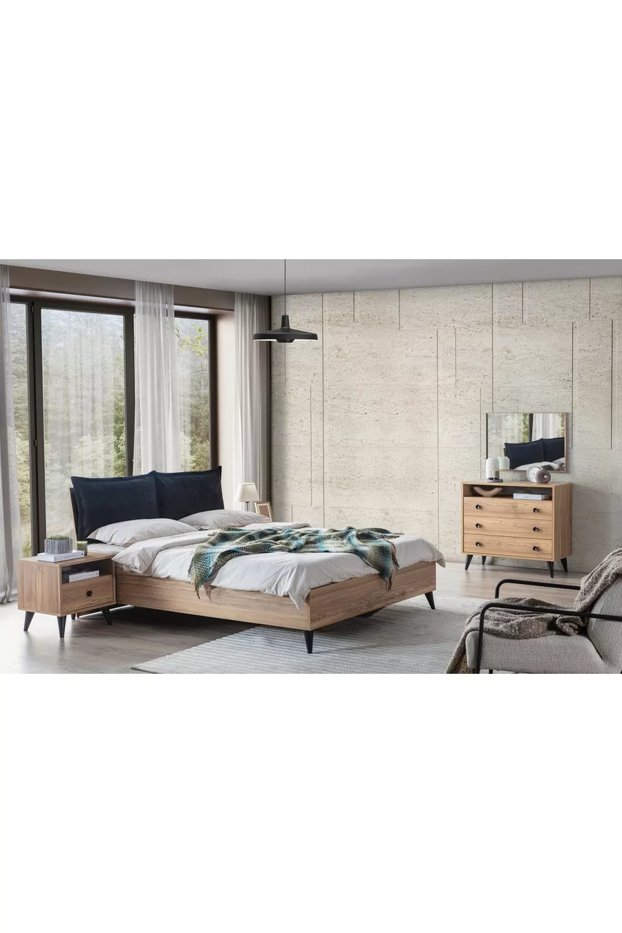 ENSEMBLE DE CHAMBRE À COUCHER ETİ, 4 PORTES, AVEC MIROIR