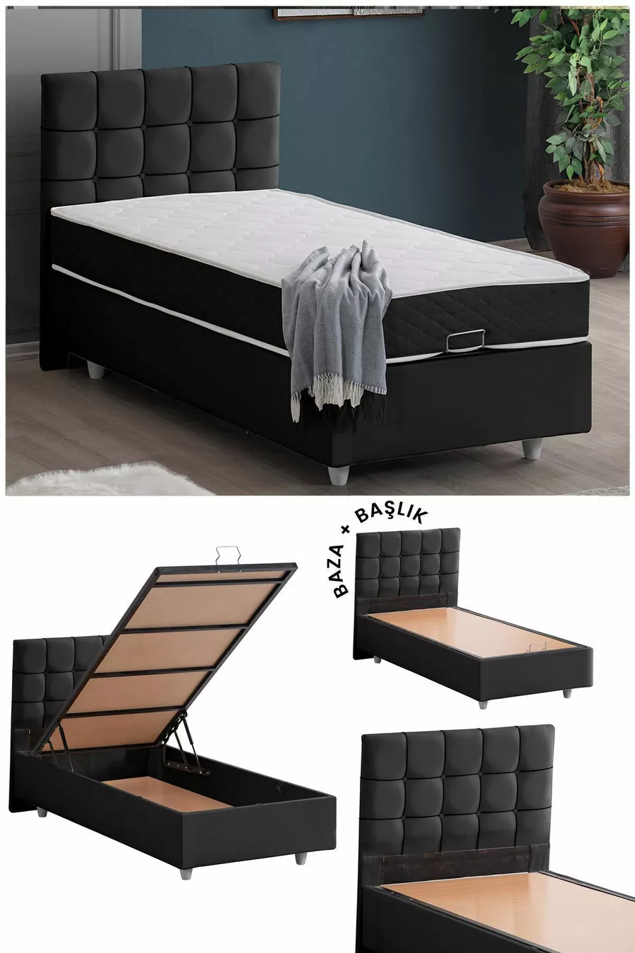 Ensemble double Tavira, ensemble tête de lit pour lit simple