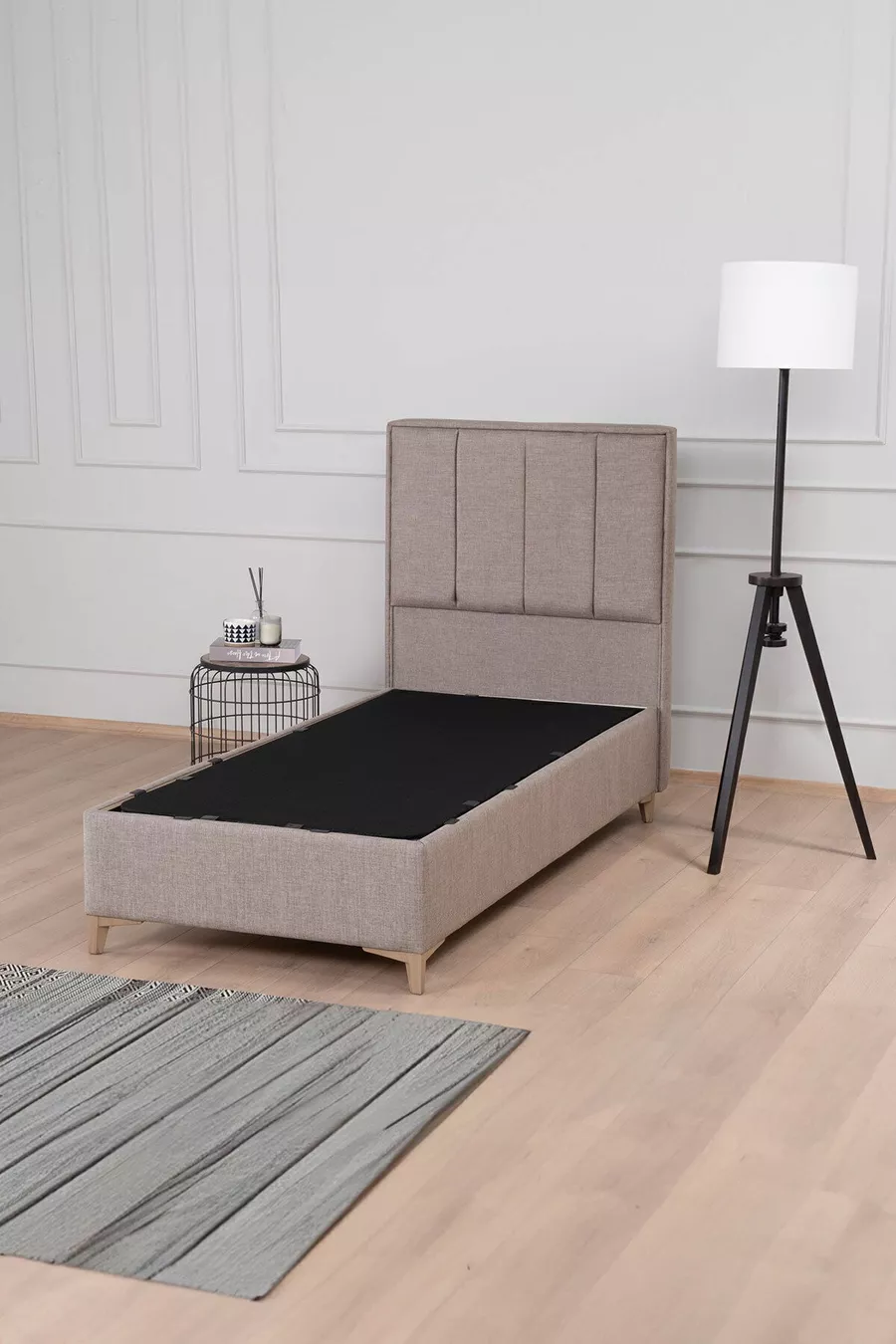 Gold Therapy Bettgestell mit Kopfteil Set mit Stauraum Braun (BETT NICHT INKLUSIVE)