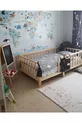 Letto per bambini rotondo in legno massiccio naturale con doghe, con piedi, dimensioni cm X cm