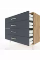 Commode Kronos à 4 tiroirs Pin-Anthracite