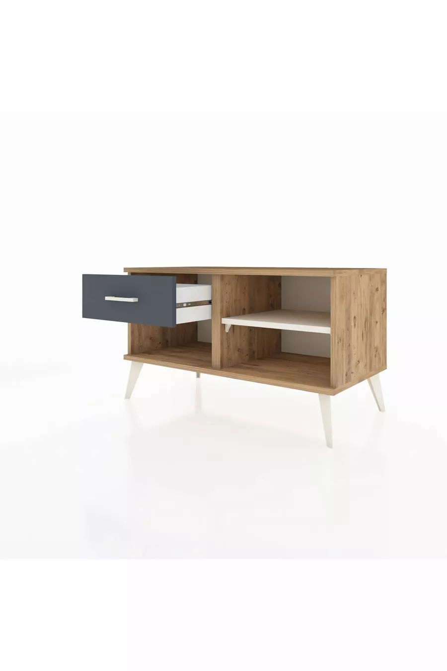 Hyperion Kommode mit einem Regal und einer Schublade Kiefer-Marmor/Anthrazit