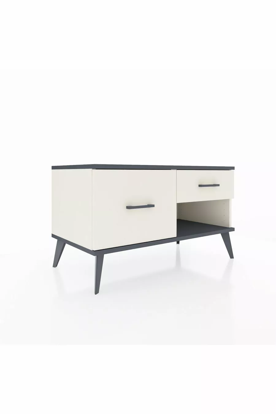 Commode Hyperion 2 Tiroirs Pierre de Lune-Anthracite/Pierre de Lune