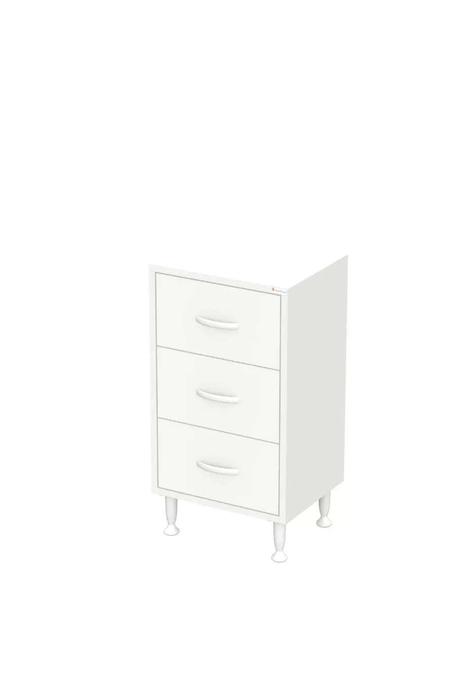 SÖKE, Armoire de salle de bain multifonctions à 3 tiroirs sur pied (différentes options de largeur)