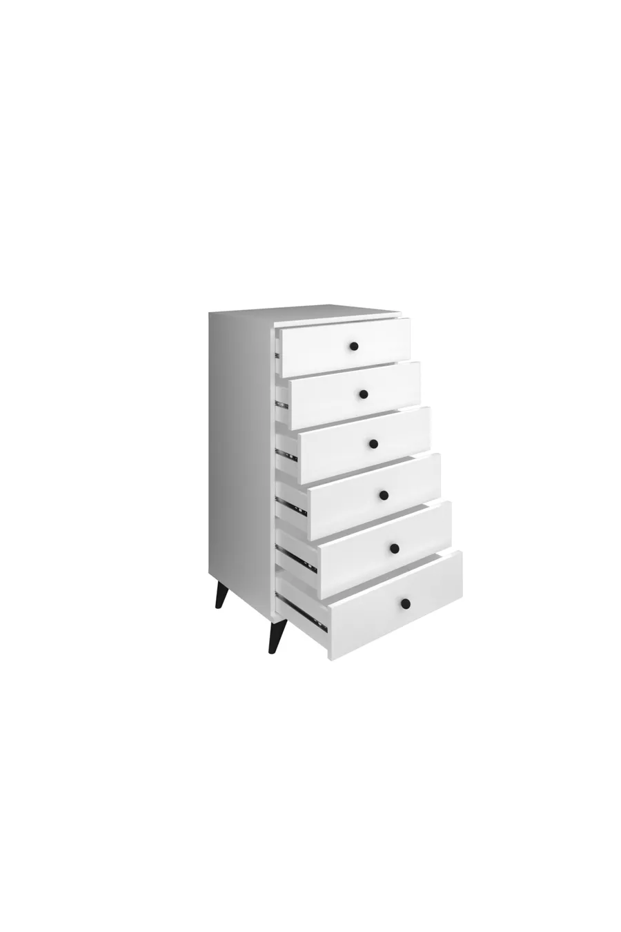 Commode Simple 6 Tiroirs BLANC