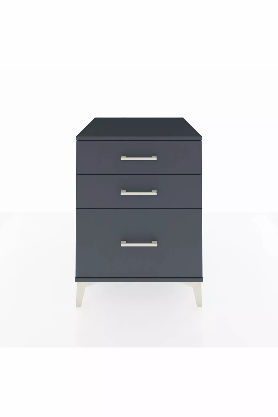 Table de chevet Kronos à 3 tiroirs Anthracite-Anthracite