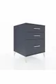 Table de chevet Kronos à 3 tiroirs Anthracite-Anthracite