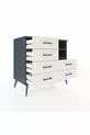 Commode Hyperion 2 étagères 6 tiroirs Anthracite-Anthracite/Pierre de lune