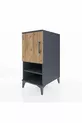 Table de chevet Kronos avec 3 étagères et 1 porte Anthracite-Épicéa