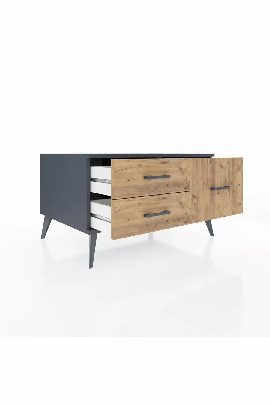 Kronos Dresser 3-Shelf Anthracite-Anthracite/Pine