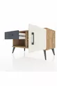 Commode Hyperion avec une étagère, un tiroir et une porte, Pins-Patine/Anthracite