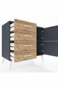 Commode Hyperion à une étagère, 4 tiroirs et 2 portes Anthracite-Anthracite/Sapin