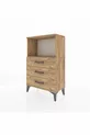 Arges Commode Single Shelf 3 Drawers Pine-Pine