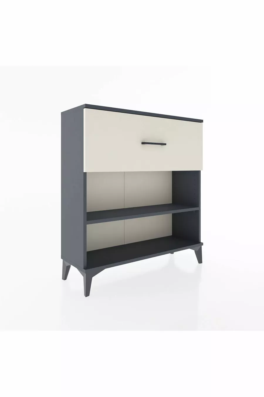 Commode Arges à une étagère et un tiroir, anthracite-pierre de lune